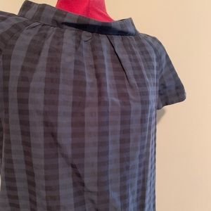 WALTER blue & black plaid A-line collared Dress